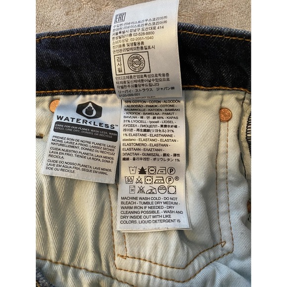 Levis 512 Jeans Mens 31x32Dark Blue Slim Taper Stretch Denim Hipster Preppy Work - Picture 8 of 13